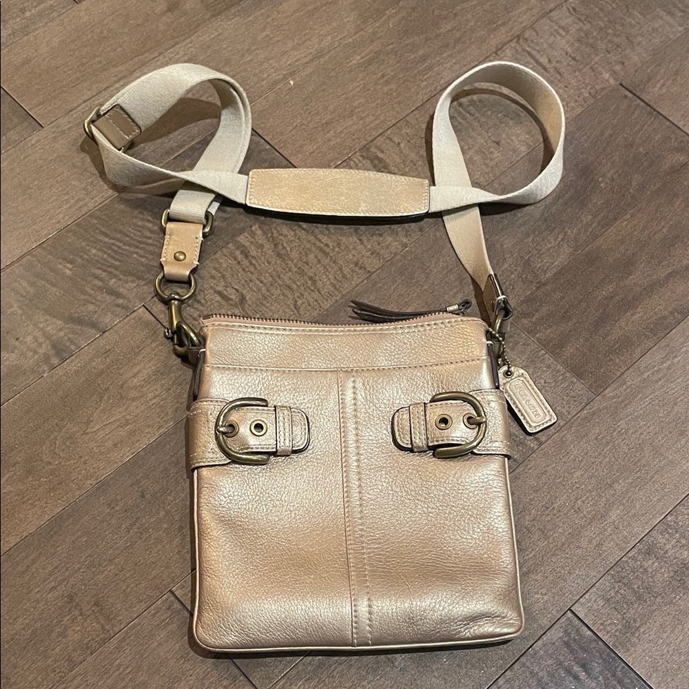 Coach Soft Gold Metallic Crossbody Bag
